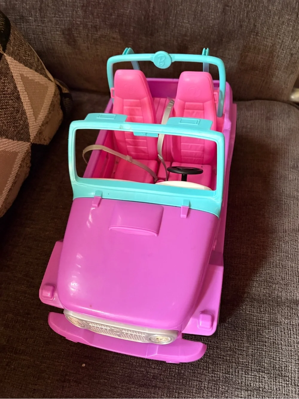 Barbie Pink and Teal Convertible Doll Car